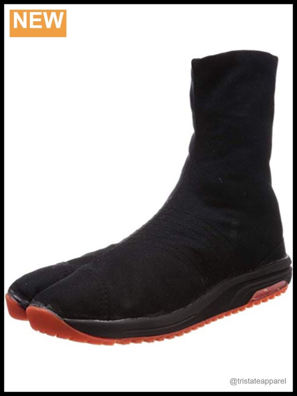 Cushioned Tabi Split-Toe Shoes, Air Jog V, Adjustable Buckle Closure, Mid-Calf